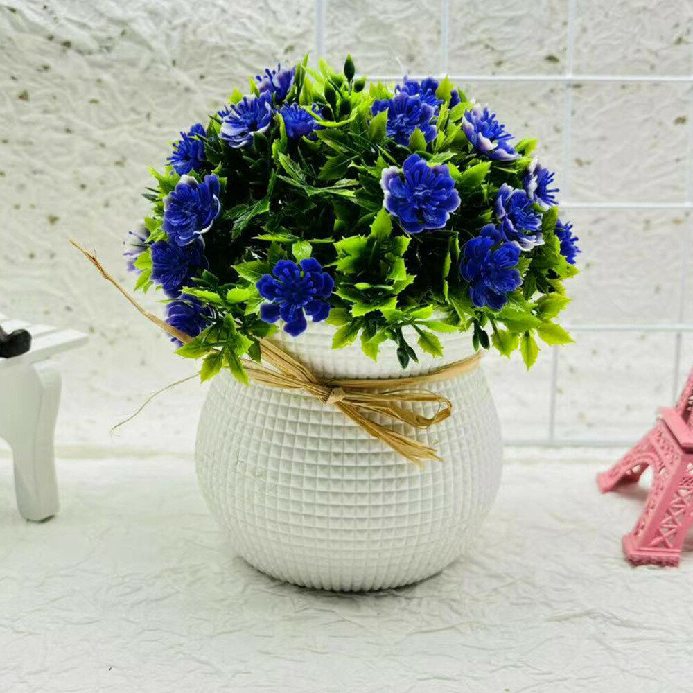 Пластиковый хризантема индийская полушарная горшечная растение для украшения дома и креативных композиций синяя