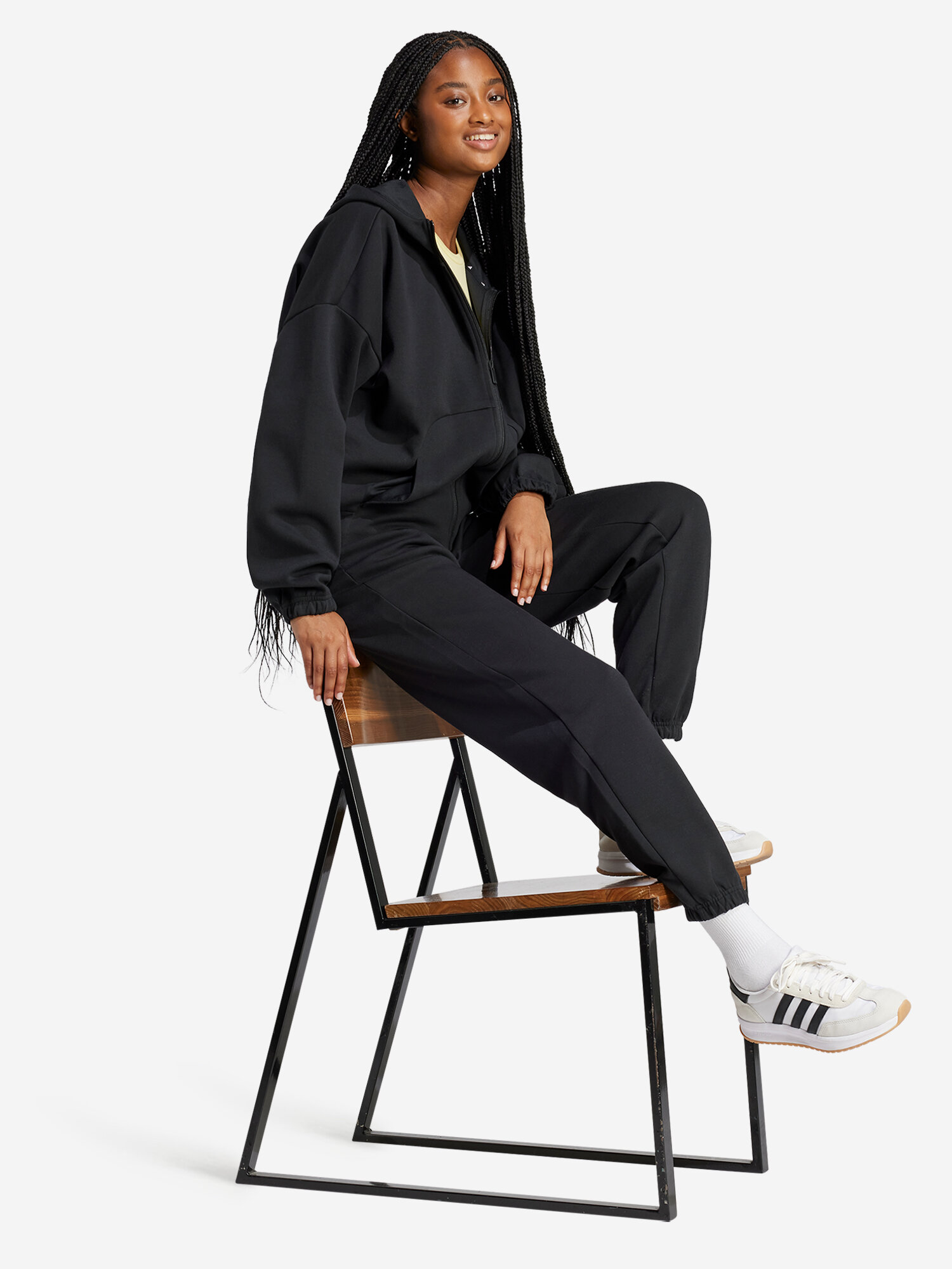 Брюки adidas, размер L, черный — фото 1