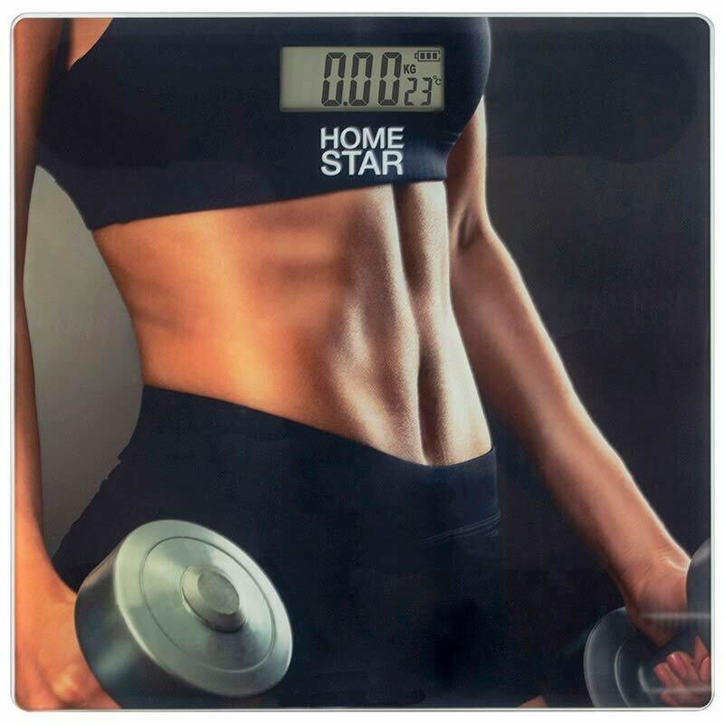 Весы напольные электронные HomeStar HS-6006B, стеклянная поверхность, 150кг, удобные