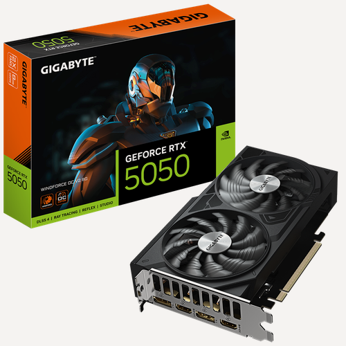 Изображение товара Видеокарта Gigabyte GeForce RTX 5050 8 ГБ (GeForce RTX 5050 WINDFORCE OC V2 8G), RTL