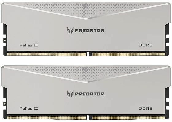Модуль памяти DDR5 64GB (2*32GB) Acer Predator Vesta II RGB PC5-51200 6400MHz CL32 1.35V silver - фото №1