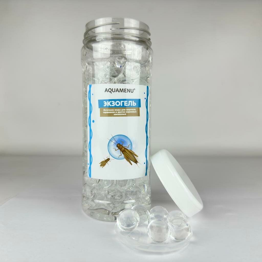 Экзогель AQUAMENU источник воды для сверчков тараканов и других кормовых насекомых 350 мл