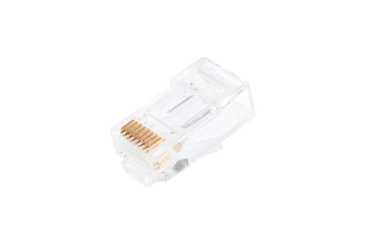 NIKOMAX Коннектор RJ45/8P8C, Кат.6, 50мкд, универсальный, сквозной, 100шт. NMC-RJ88RZ50UE1-PT-100