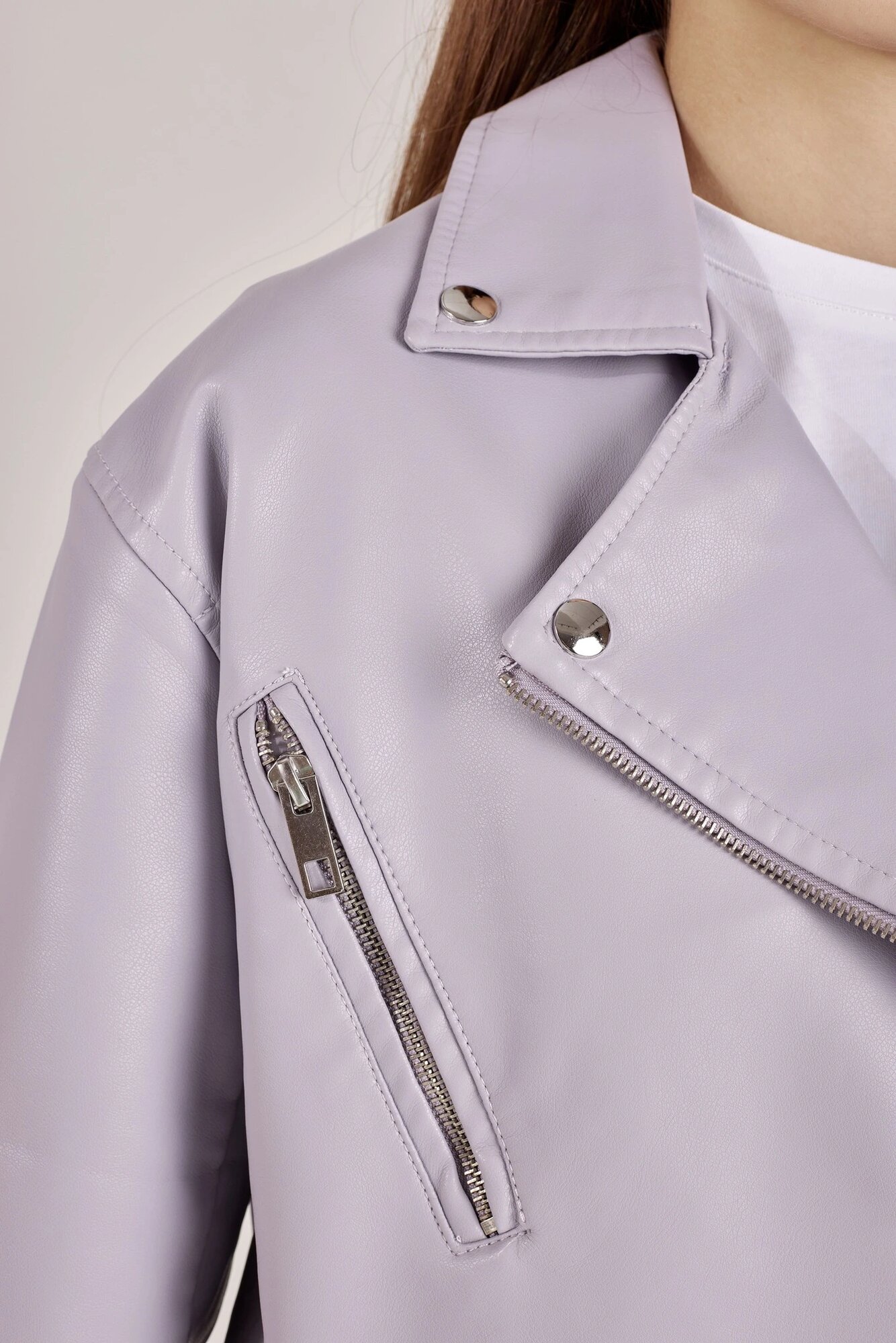 Куртка кожаная Selfie, размер S, фиолетовый — фото 1