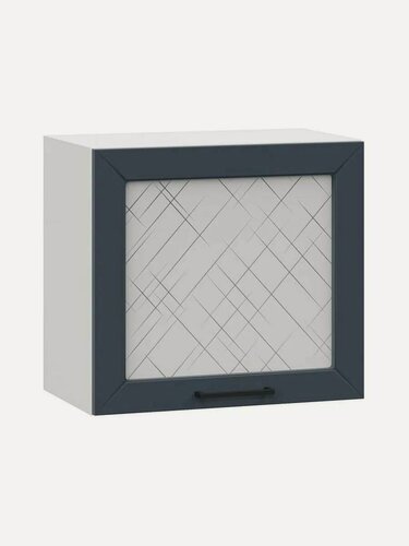 Изображение товара Кухонный модуль навесной, шкаф Сектор с полками, 50х29.6х45.6 см, Белый / Океания со стеклом