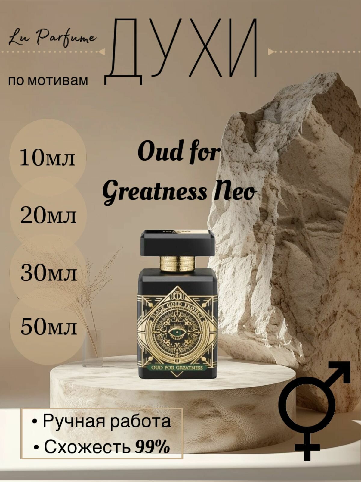 Духи ручной работы, по мотивам 'Oud for Greatness Neo', для мужчин и женщин Lu Parfume