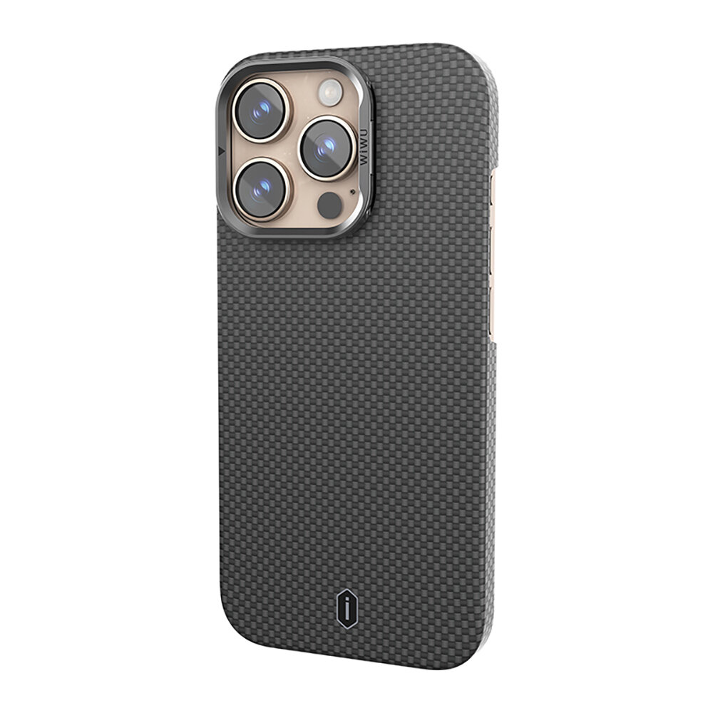 Чехол-накладка из кевлара для iPhone 16 Pro Max / Wiwu Aramid Armor Saling DCC-208 / Black — фото 1