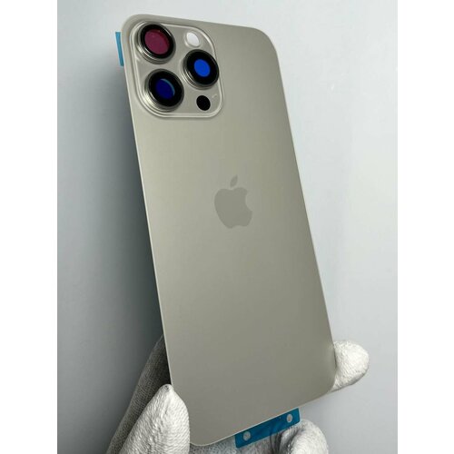 Оригинальная задняя крышка (стекло) IPhone 16 Pro натуральный титан со стеклом камеры