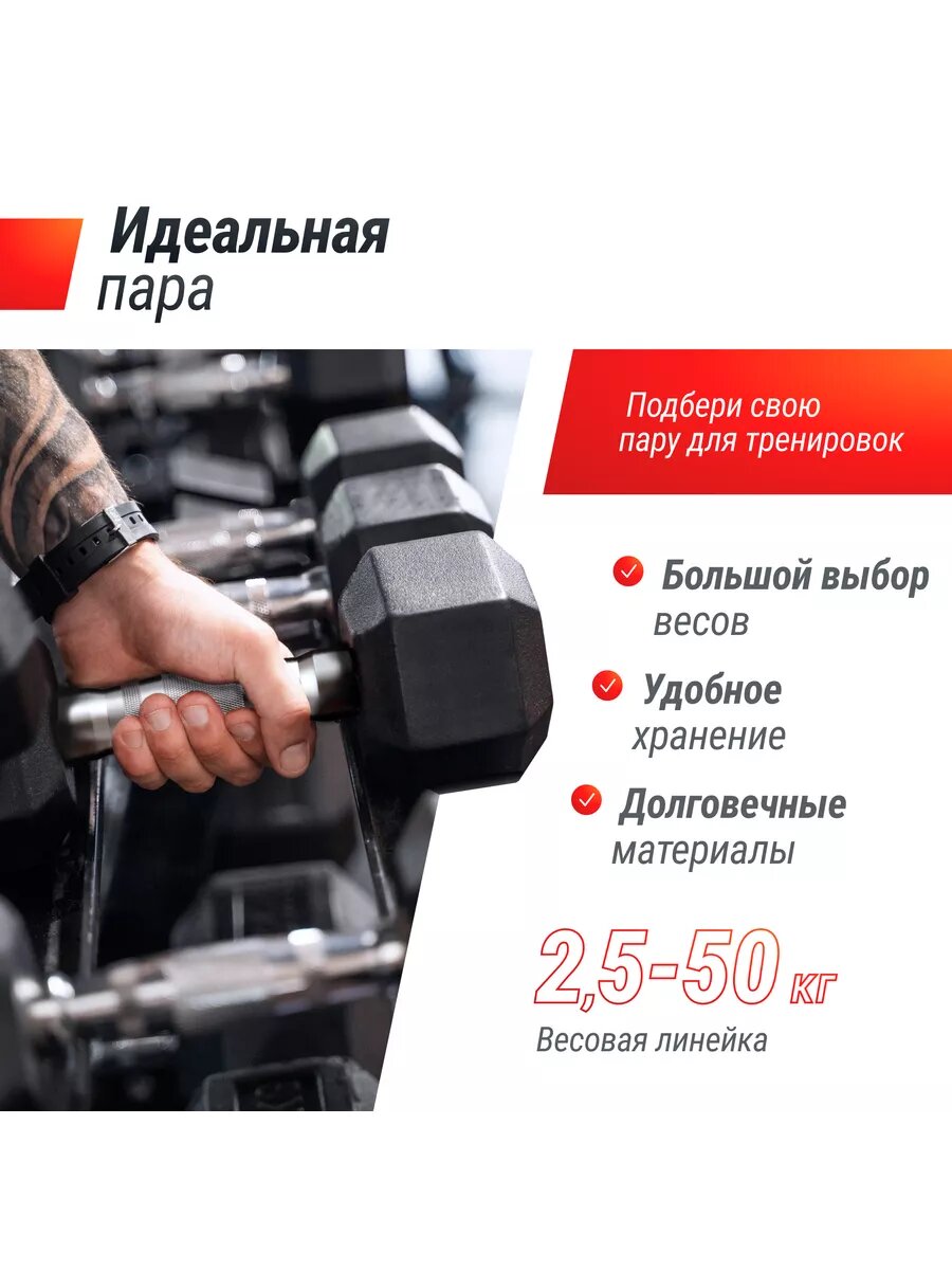 Гантель гексагональная UNIX Fit обрезиненная, прорезиненная спортивная литая неразборная, 15 кг, 1 шт. — фото 1