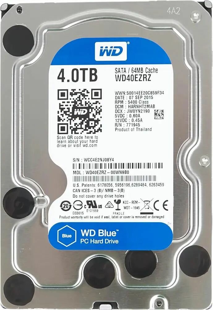 Жесткий диск Western Digital Blue 4ТБ WD40EZRZ