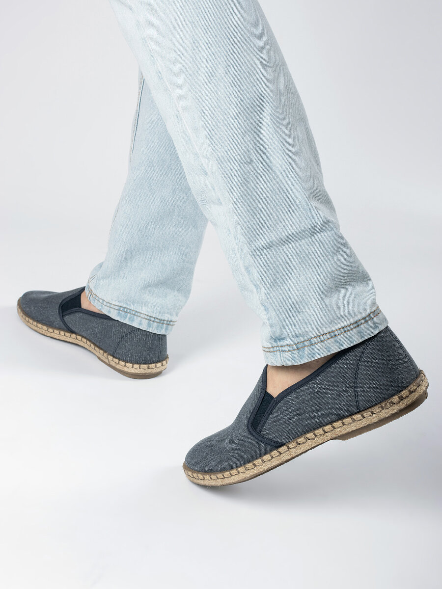 Мокасины  текстильные летние, размер 40, серый — фото 1