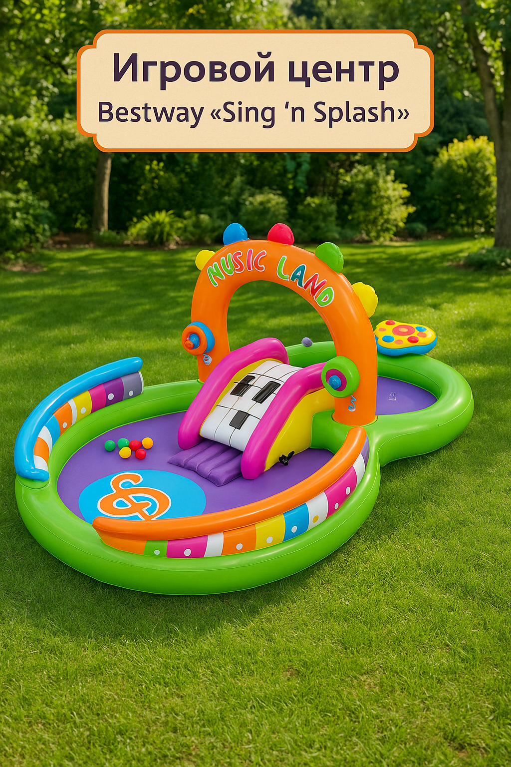 Игровой центр Bestway "Sing 'n Splash", 295×190×137 см, надувной