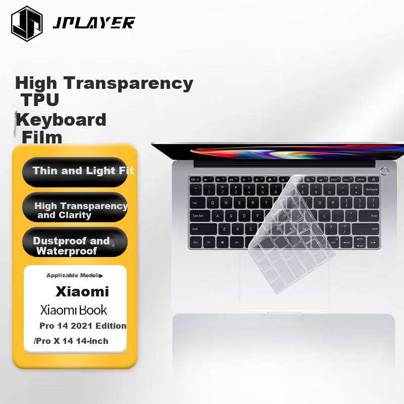 JPLAYER Xiaomi Book Pro14 2021/Pro X14 14-inch Laptop Keyboard Protective Film High Transparency Ultra-thin Invisible Sticker Film Waterproof Dustproof TPU