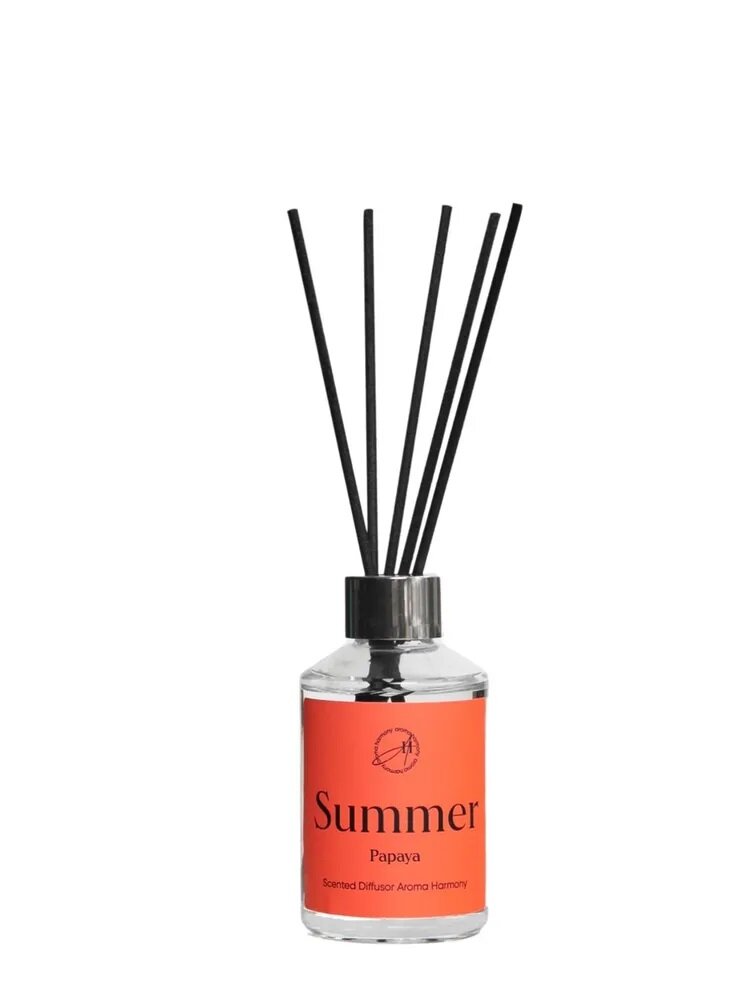 Ароматический диффузор Aroma Harmony "Papaya", 100мл, для дома, ручной, прозрачный — фото 1