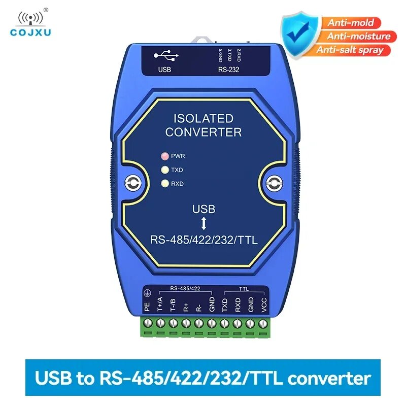 Преобразователь USB в RS485/RS232/TTL CH340, оптически изолированный промышленный преобразователь COJXU E810-U15C с интерфейсом Type-C, 4,5 ~ 5,5 В постоянного тока