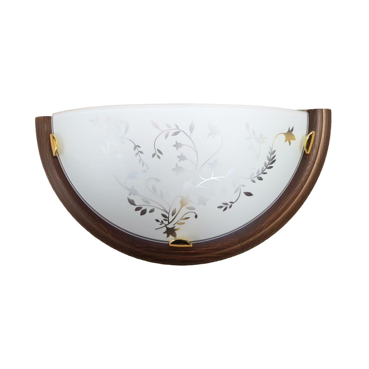 0187 GL-WOOD SN Бра стекло/белое/корич. E27 1*100Вт 360х180 KUSTA WOOD