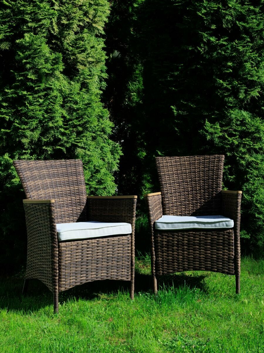 Набор обеденных кресел из ротанга Royal Family AMELIA (2 шт.) Коричневые