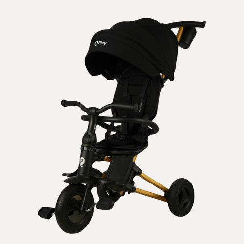 Изображение товара QPlay Sprinter SL, детский трехколесный велосипед от 10 месяцев до 3-4 лет, цвет Black (Rub/Gold)