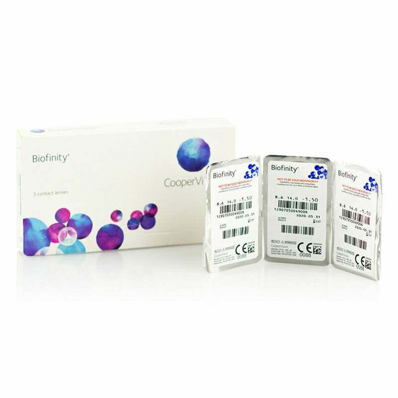 Изображение Контактные линзы CooperVision Biofinity 6 pk (BC 8.6; D -1.50)