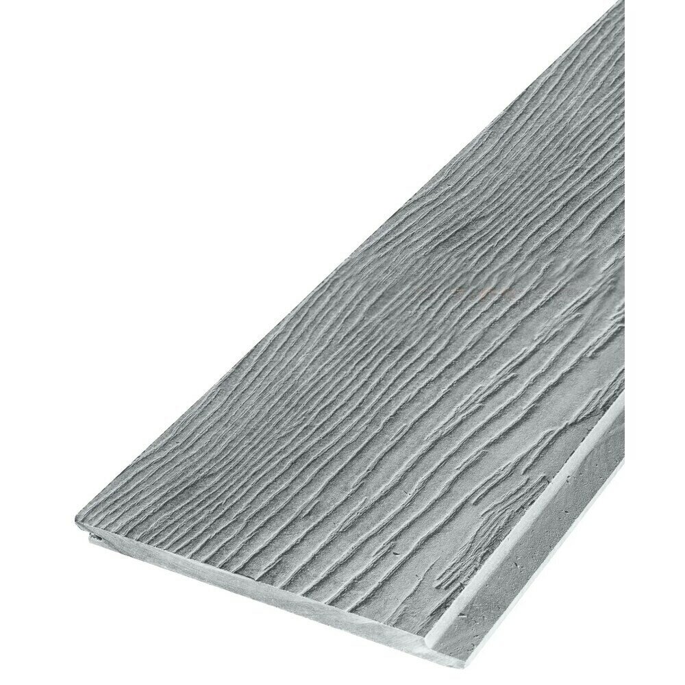 Сайдинг фиброцементный Фибратек Click 3000х190 мм серый под покраску КПП