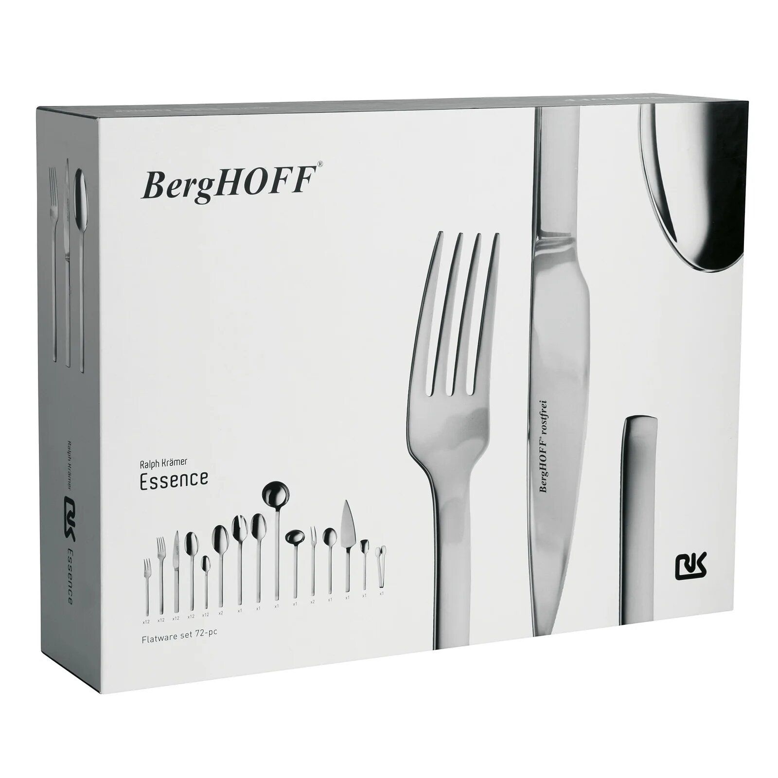 Набор столовых приборов BergHOFF Essence, 18/10, нержавеющая сталь, 72 шт, серебристый — фото 1