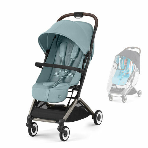 фото Прогулочная коляска cybex orfeo, цвет stormy blue tpe rc & bb (бирюзовый), артикул производителя 525000337