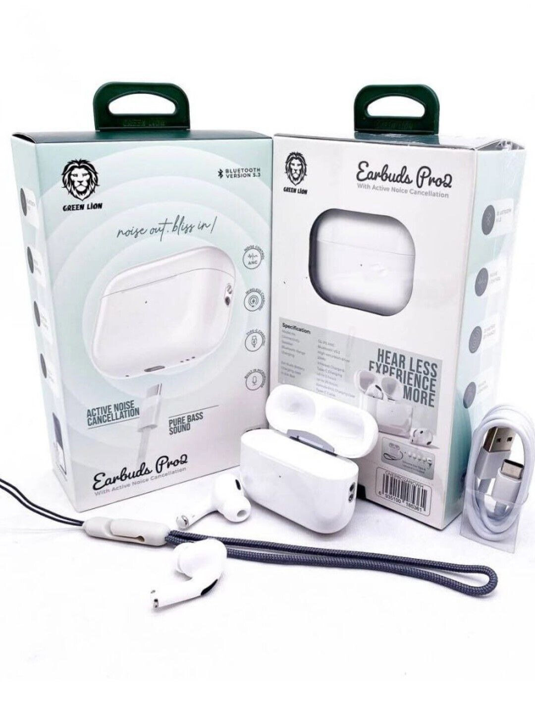 Green Lion Earbuds Pro 2 — Беспроводные наушники с активным шумоподавлением, мощным басом