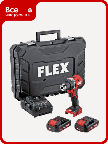 Изображение товара Аккумуляторная дрель-шуруповерт FLEX DD 2G 18.0 ec LD/2.5 set 519049