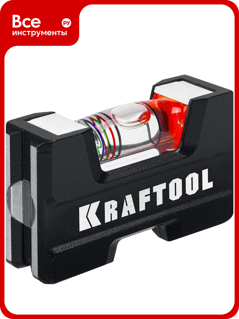 Компактный литой магнитный уровень KRAFTOOL 5-в-1 76 мм 34787