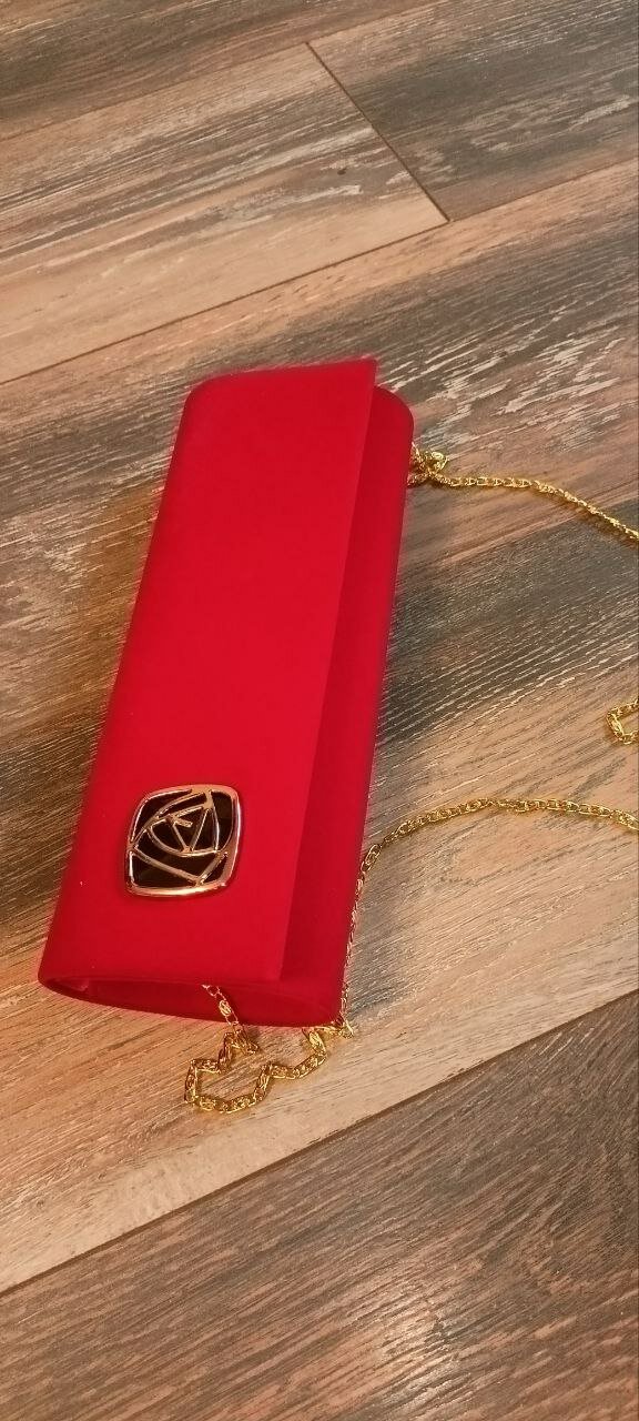 Сумка клатч Rose Heart Клатч алый бархатный, фактура бархатистая, рельефная, Колесо фортуны