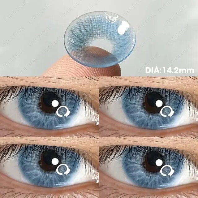 OVOLOOK 1 пара (2 шт.) линзы по рецепту с диоптриями, цветные контактные линзы для глаз, красивые синие, зеленые линзы цвета глаз, близорукость