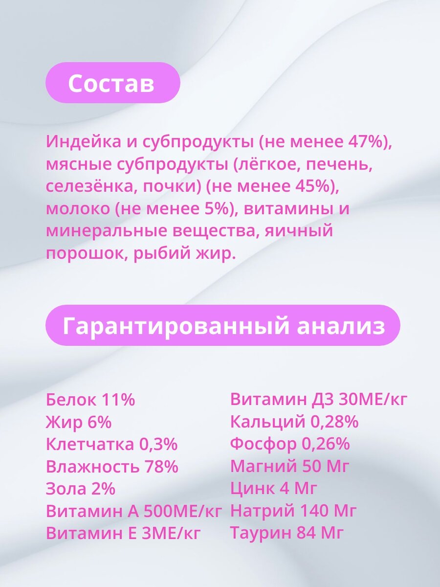 Влажный корм для котят, беременных и кормящих кошек Blitz Holistic Starter 200г*6шт Индейка в суфле — фото 1