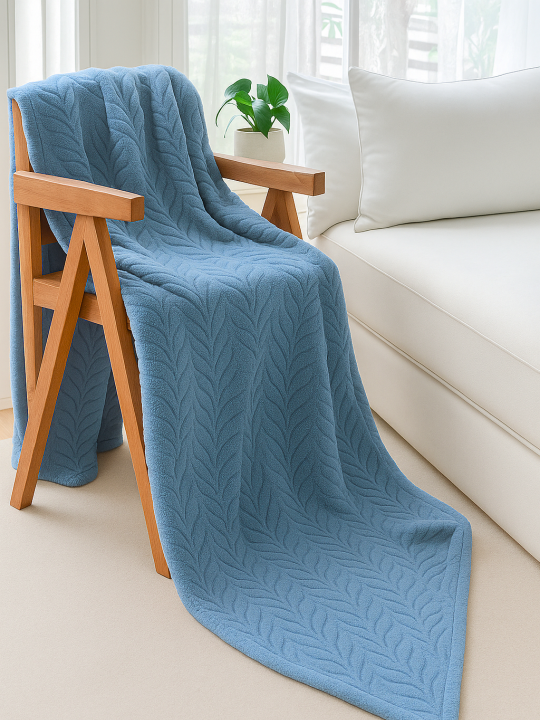 Плед покрывало на кровать и на диван, 200х220 теплый, пушистый, для дома — фото 1