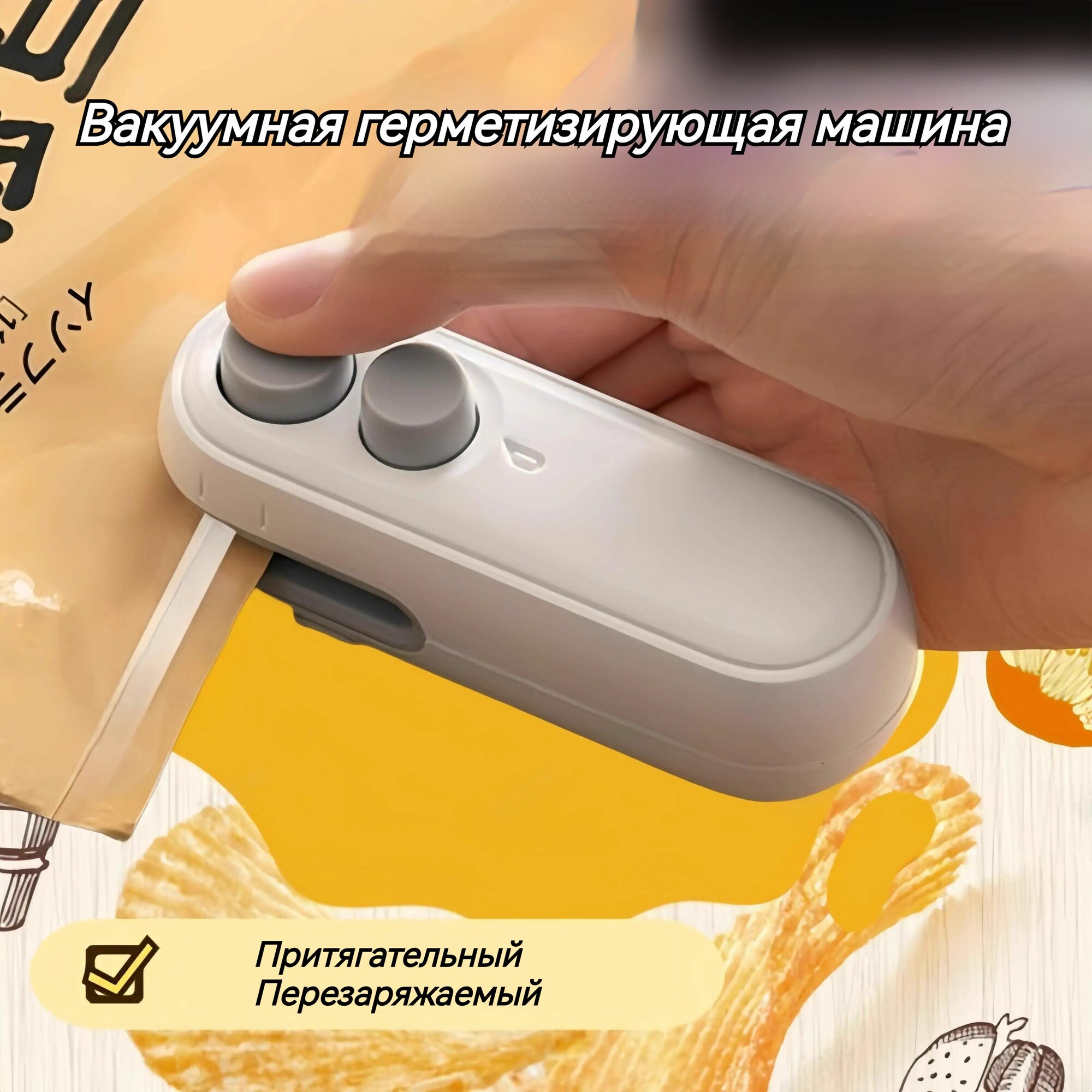 Небольшая бытовая мини-вакуумная герметизирующая машина, Еда, Никаких продуктов питания, Пластиковый пакет, Герметизирующая машина