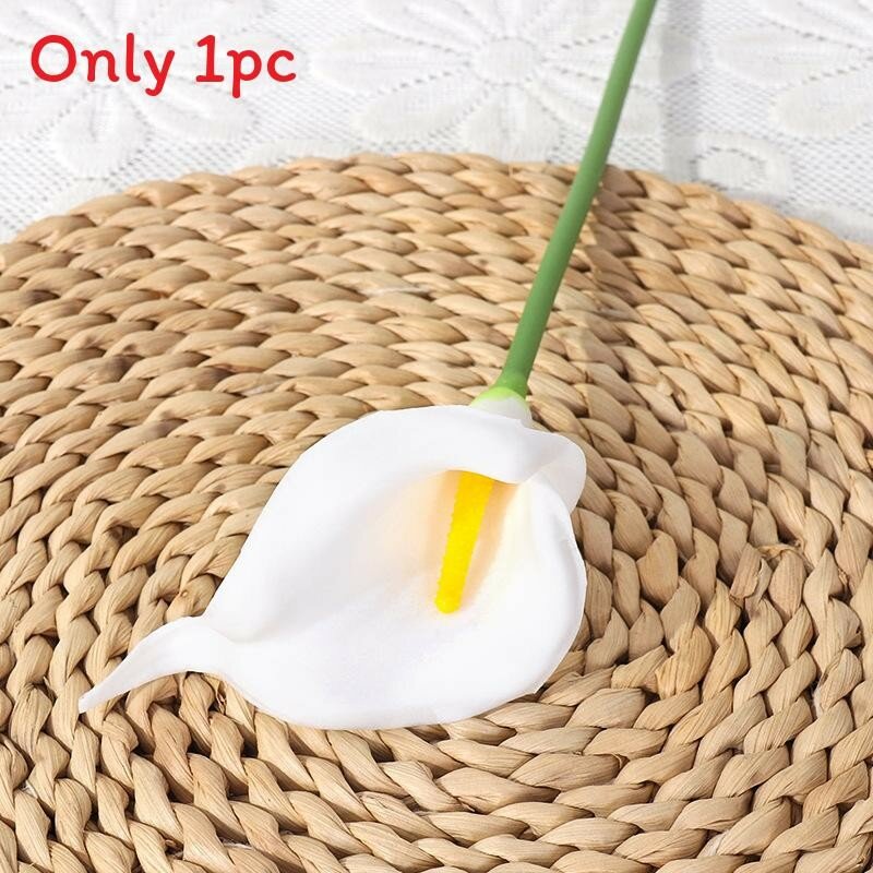 Цветок пу калла для свадебных украшений дома офис стейджинг проп, белый