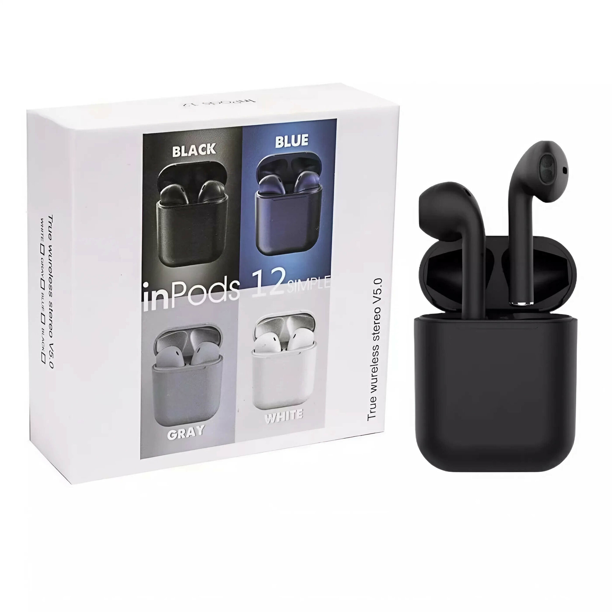 Беспроводные наушники InPODS 12 Bluetooth 5.3 вкладыши черные