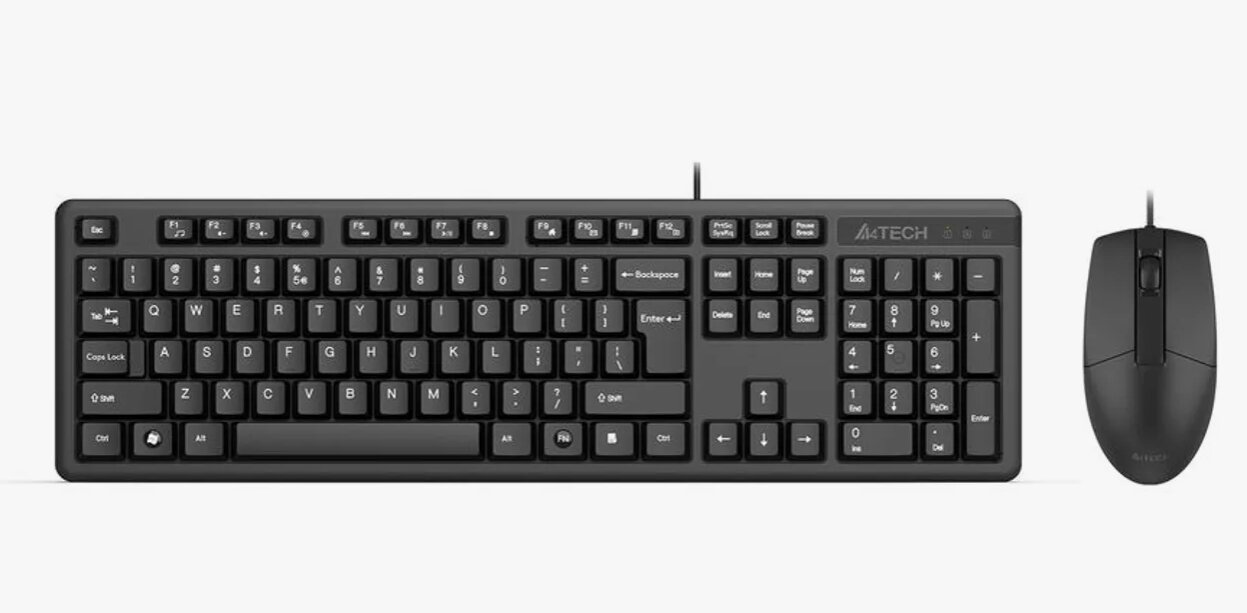 Проводной набор Клавиатура+ мышь A4tech KK-3330 USB 1200dpi черный RUS/ENG