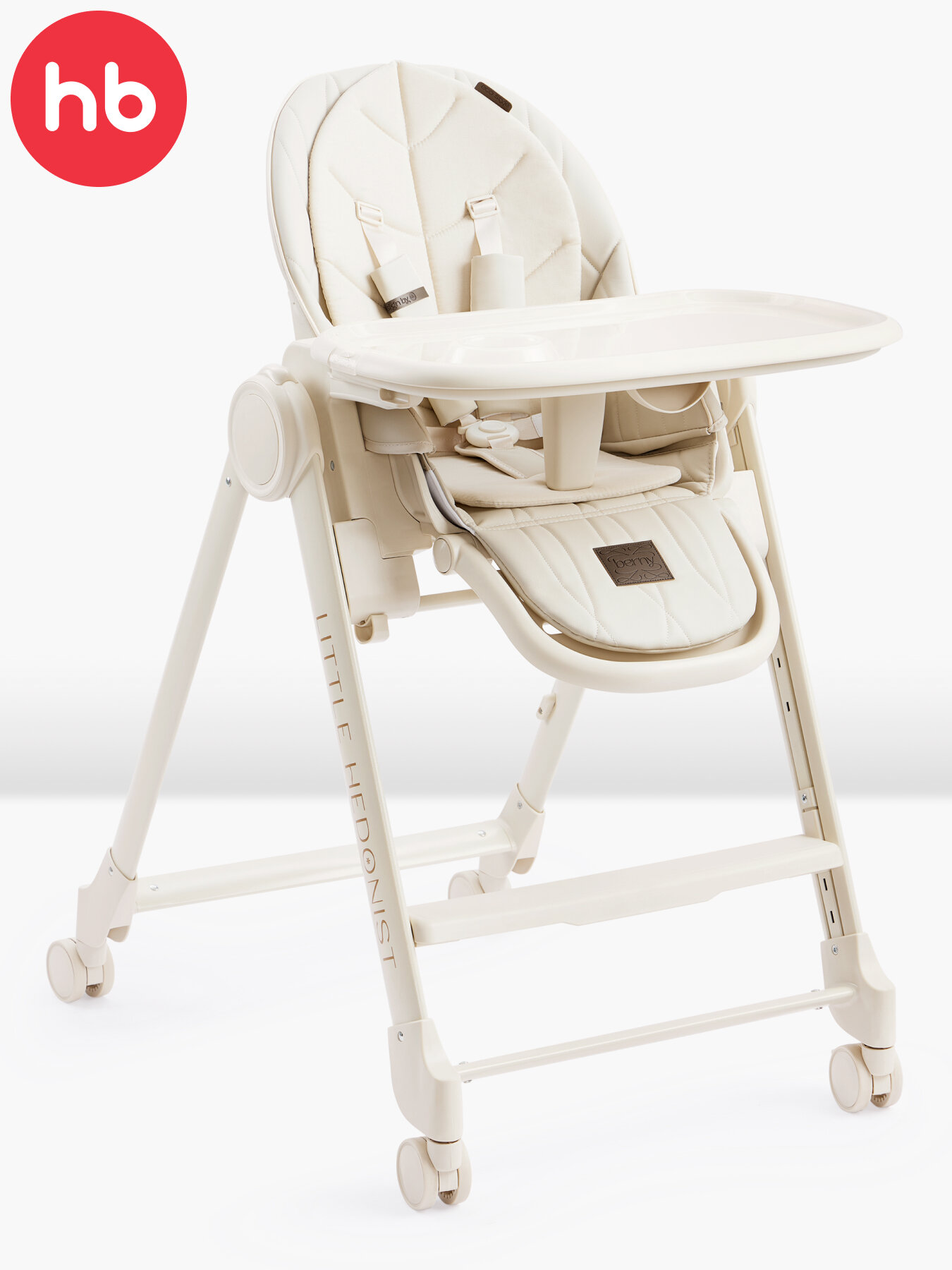 Стульчик для кормления Happy Baby Berny Lux New до 25 кг шезлонг 4 поворотных колеса белый