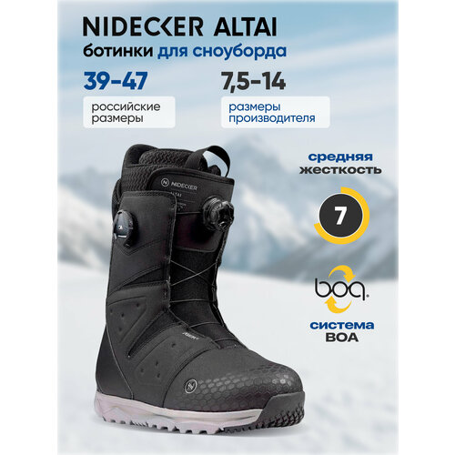 Ботинки сноубордические NIDECKER ALTAI (24 / 25) Black, 9 US