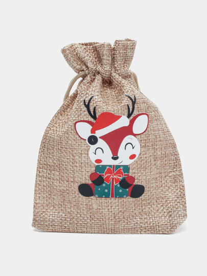 Новогодние мешочки с красивым принтом для красивой подачи угощений