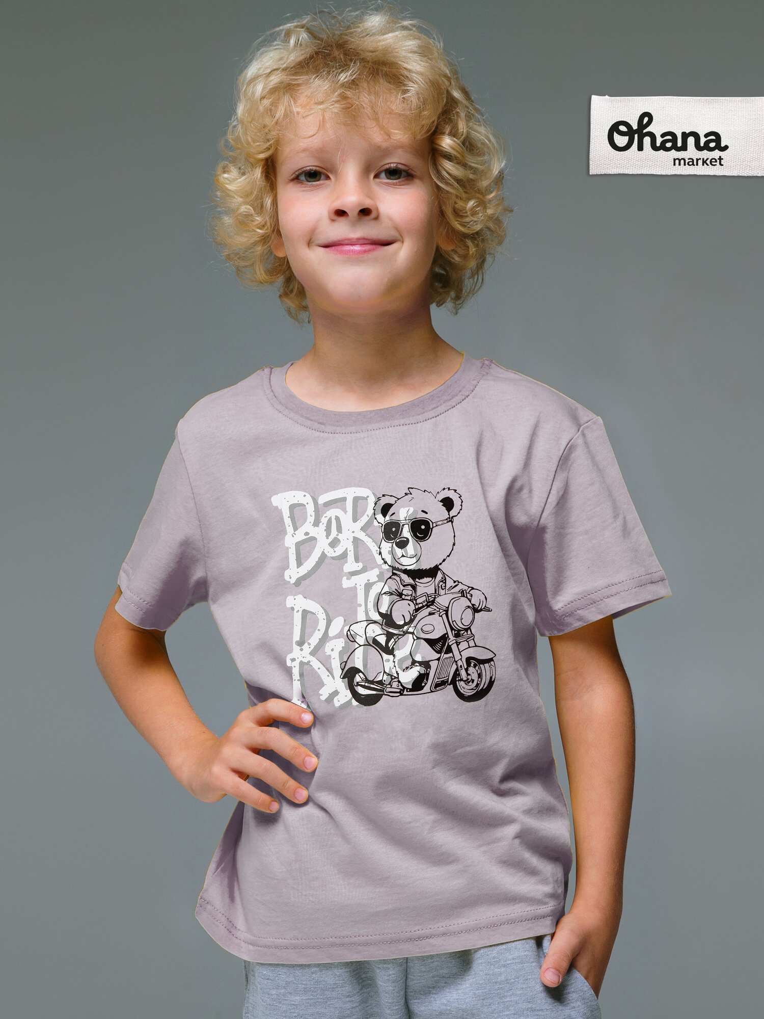 Футболка Ohana kids для физкультуры и детского сада размер 116 серый/белый