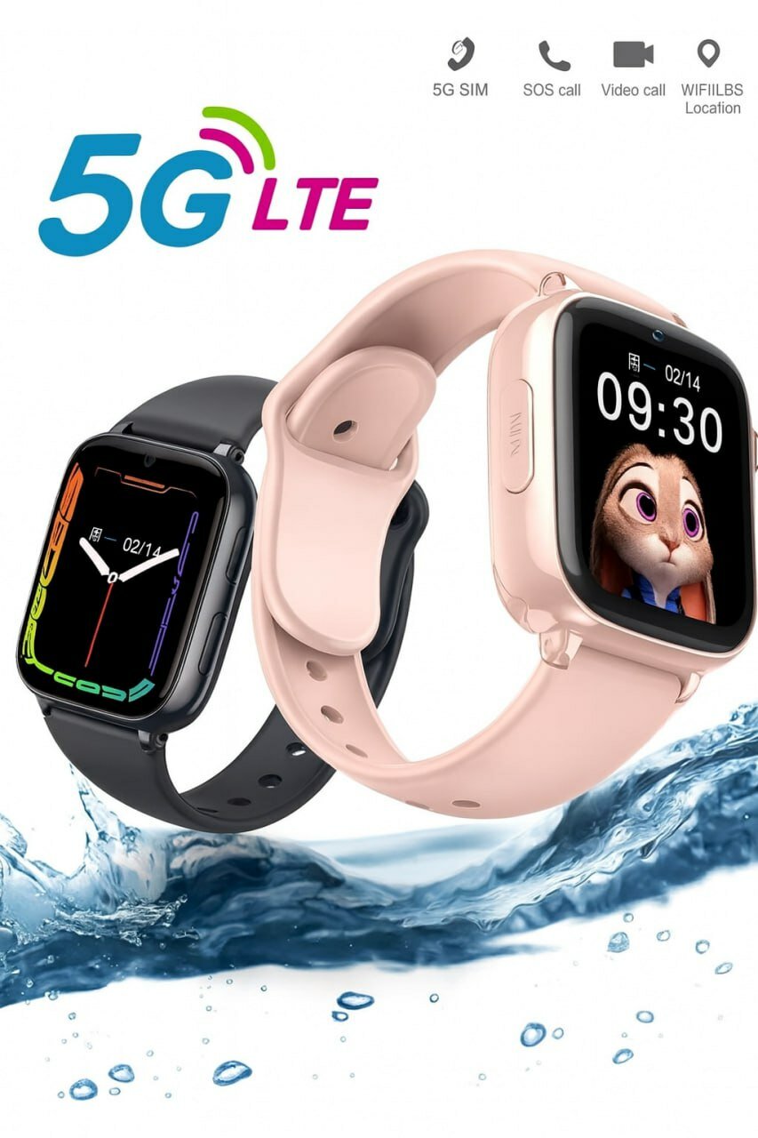 Детские умные часы Nabi Kids Smart Watch Z17, 750mAh, GPS, 5G Черный