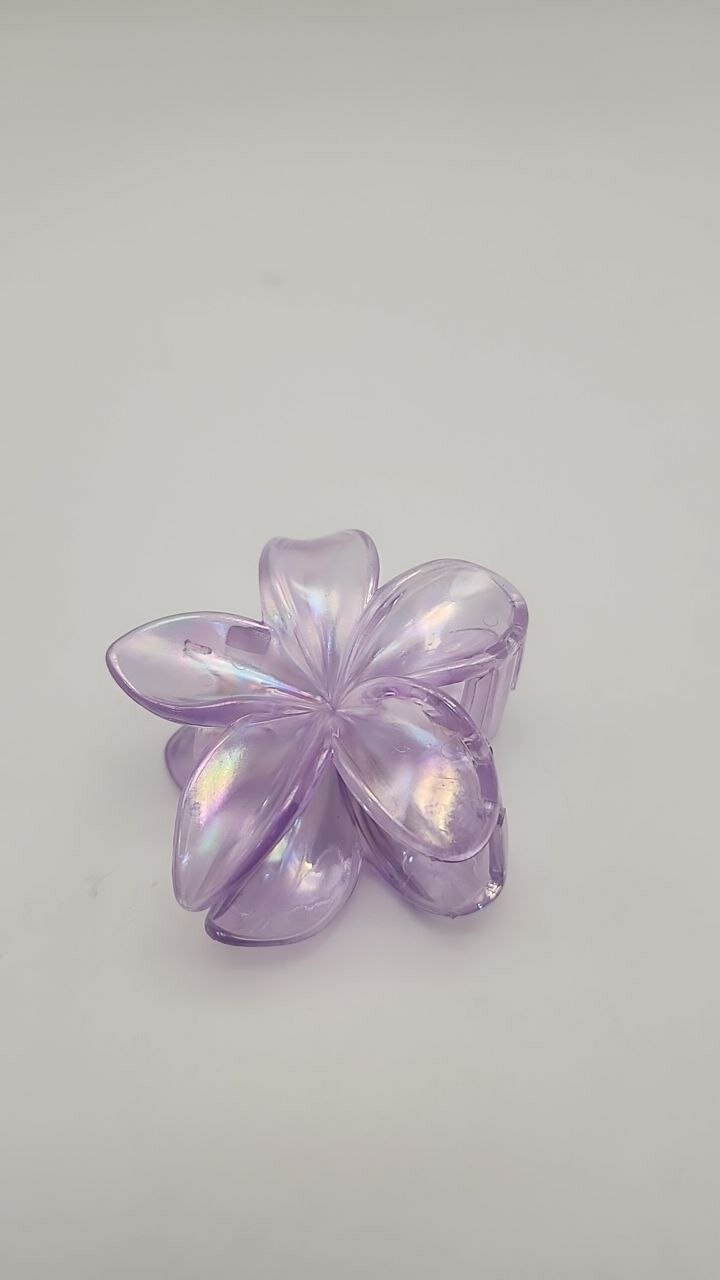 Крабик для волос, глянцевый, гавайский цветок лилия, заколка