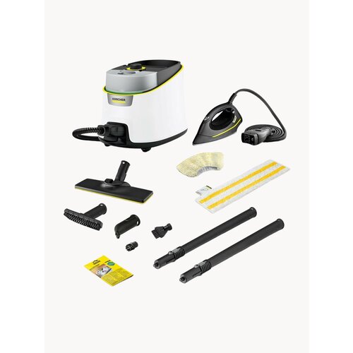 Паровая гладильная система: пароочиститель Karcher SC 4 Delux Iron с утюгом + активная гладильная доска и аксессуары VELERCART в комплектации MAX