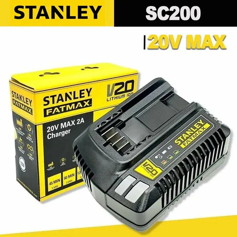 STANLEY 20В Универсальное литиевое зарядное устройство для электроинструментов 4Ah литий-ионная аккумуляторная батарея SC200