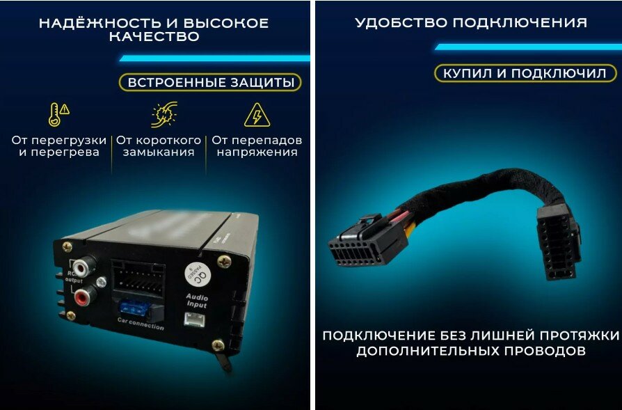 Усилитель автомобильный для Android магнитол, 4 канала, управление со смартфона — фото 1