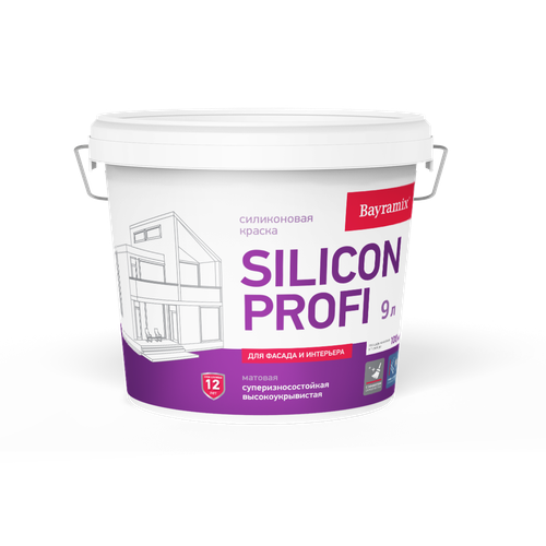 фото Bayramix silicon profi краска акриловая для фасадов с силиконовой добавкой, база а (2,7л)