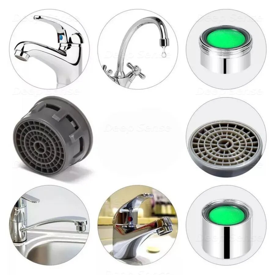 Кухонные Аэраторы Xiaomi Аэратор для смесителя, 10 штук, диаметр 21 мм внешний, водосберегающий сменный бескорпусный фильтр на кран