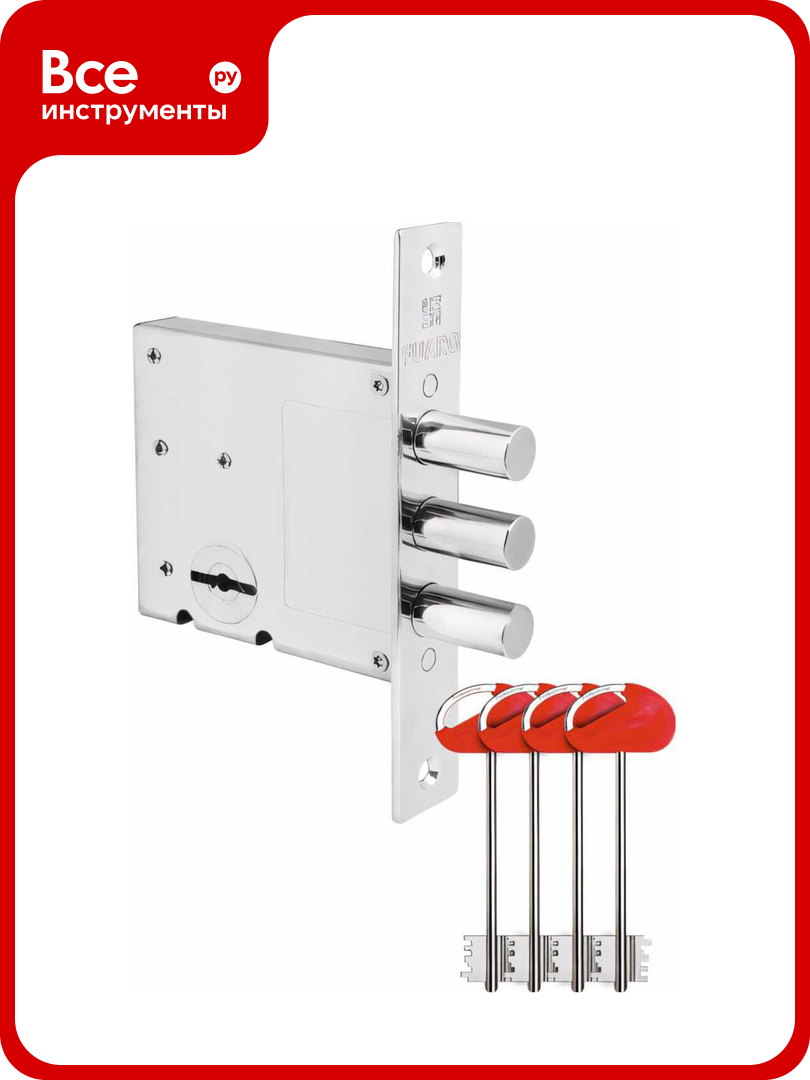 Врезной сувальдный замок Fuaro MDV10/S-60.00.3R14 4 кл. 36239
