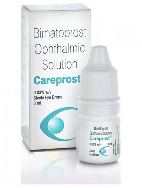 Карепрост Careprost сыворотка для роста ресниц и бровей, 3 мл Косметическое средство с Биматопростом — фото 1